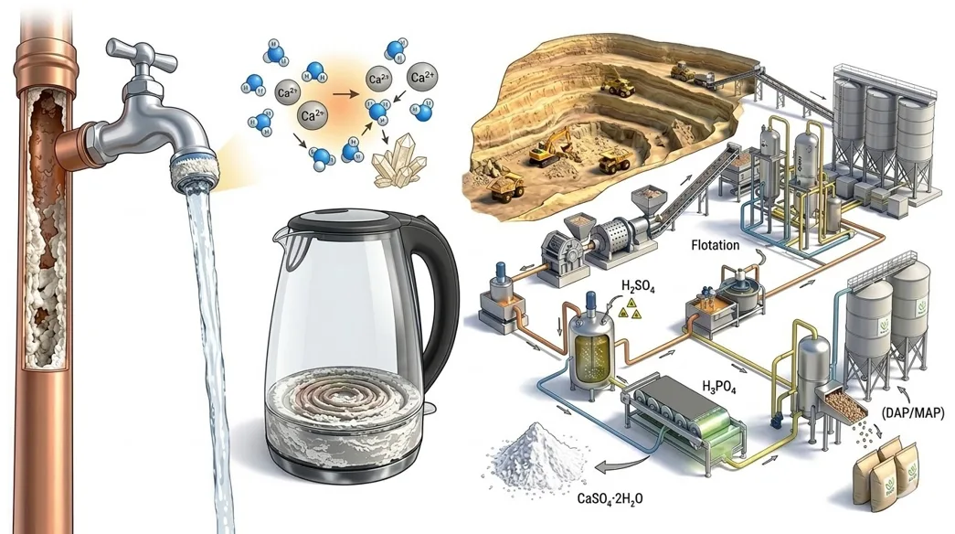 Formation de tartre et minerai de phosphate
