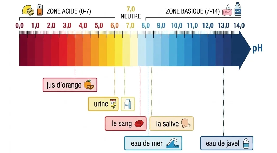 Valeurs de pH de différents milieux de la vie courante