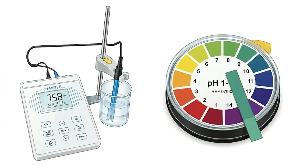 Papier pH et pH-mètre électronique