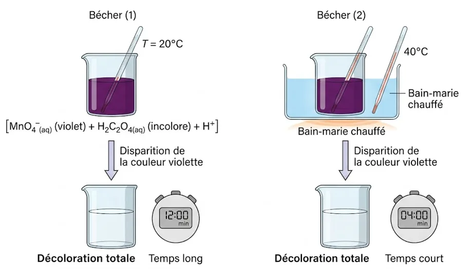 Influence de la température sur la réaction