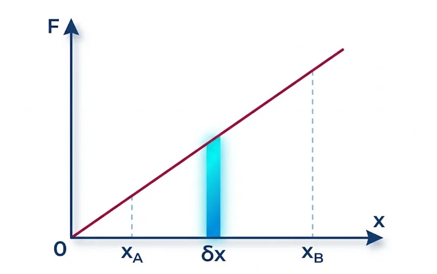 Graphe de la force de rappel en fonction de x