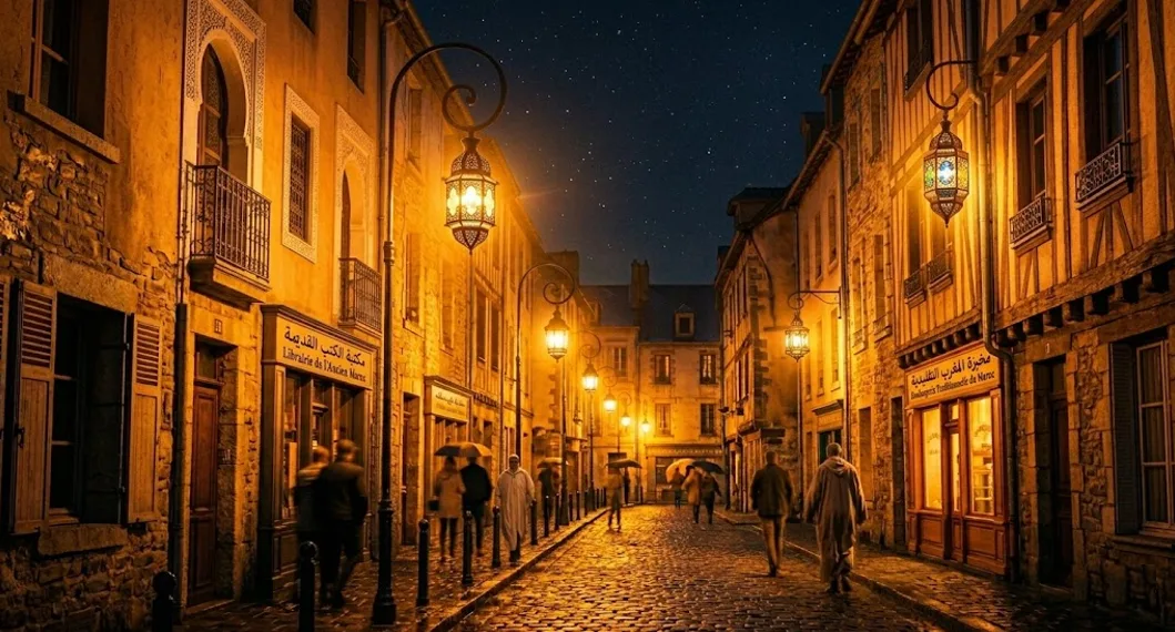 Lampe à vapeur de sodium éclairant la nuit