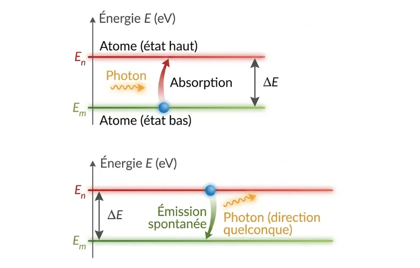 Émission et absorption d'un photon