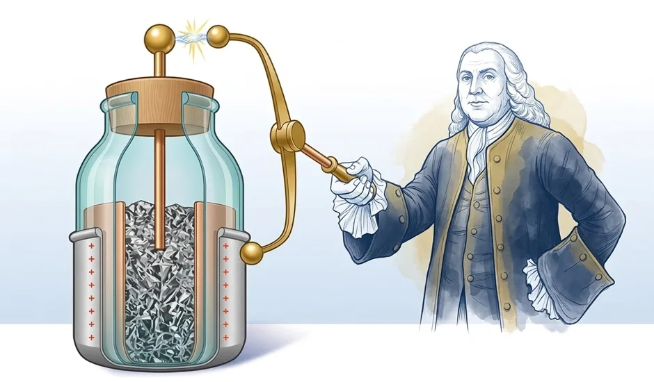 Dispositif expérimental de la bouteille de Leyde