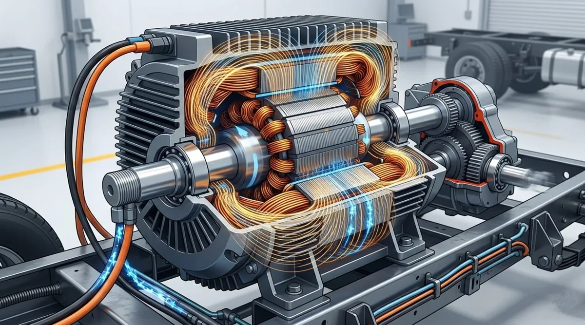Moteur électrique dans une station de conditionnement