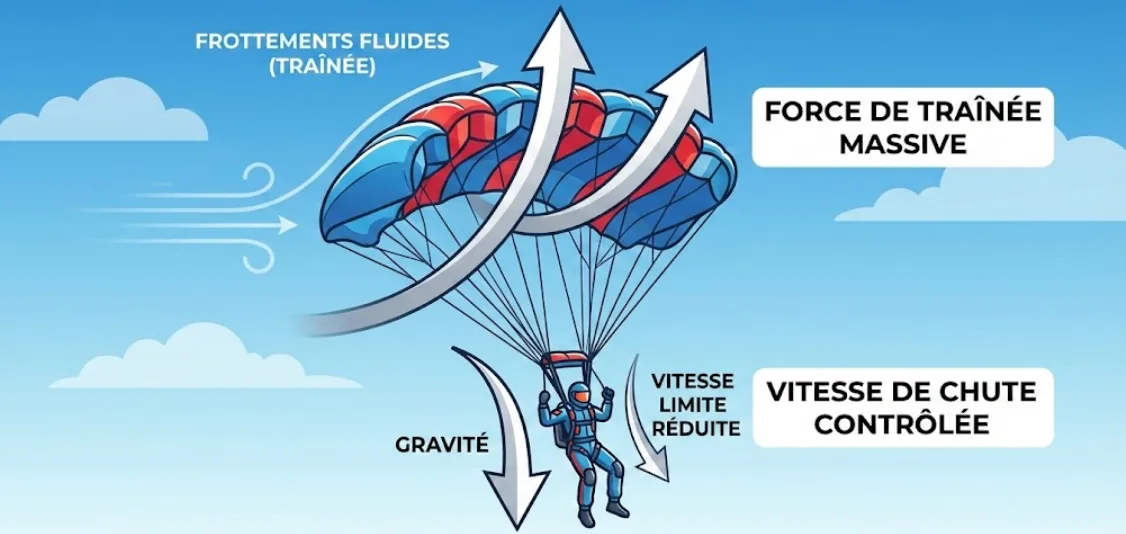 Parachutiste et aérodynamisme
