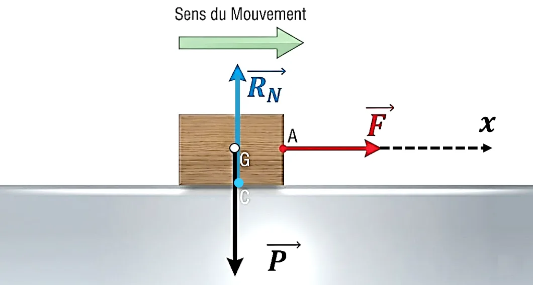 Mouvement horizontal sans frottement