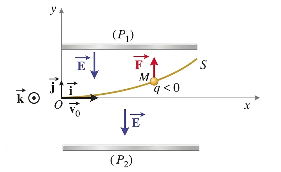 Trajectoire parabolique de la particule