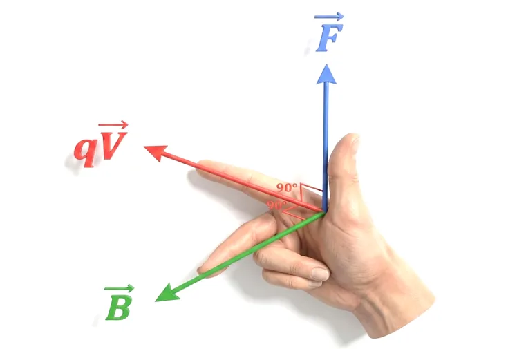 L'orientation de la force avec la règle des 3 doigts de la main droite