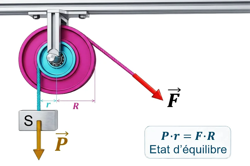 Poulie en équilibre