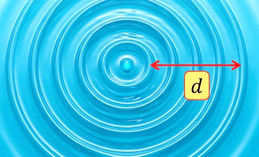 Rides circulaires à la surface de l'eau dans une cuve à ondes